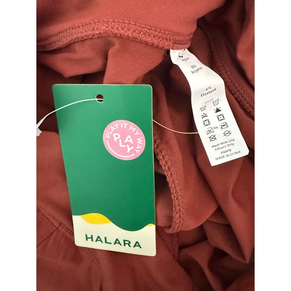Halara High Waisted Decorative Buckle Split‎ 2-in-1 Maxi Skirt Clay Small NWT